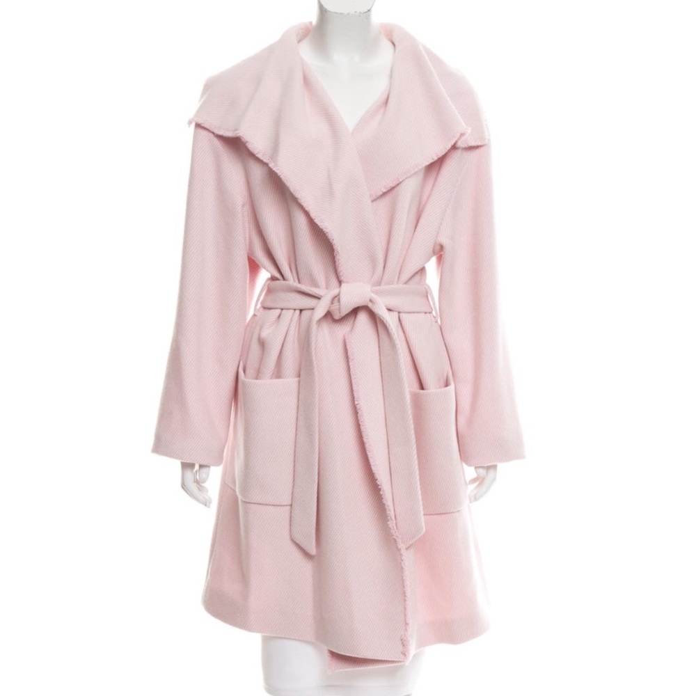 Cashmere/Wool Pink Stripe Waterfall Collar